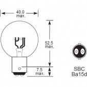 SBC BA15D DOUBLE FILAMENT: SBC BA15D base with double transverse filament from £0.01 each